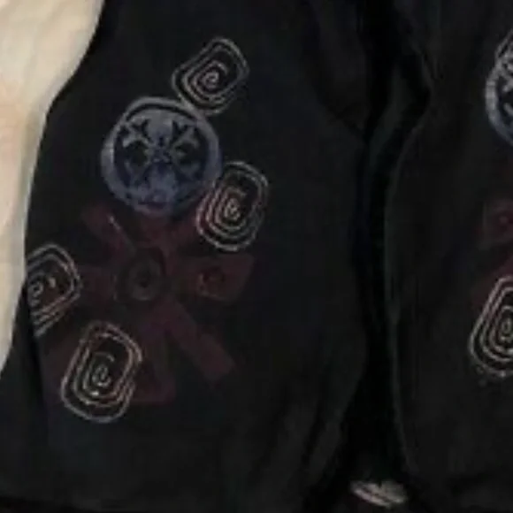 Blue Fish Vest hand printed button up crop shirt - Picture 7 of 16